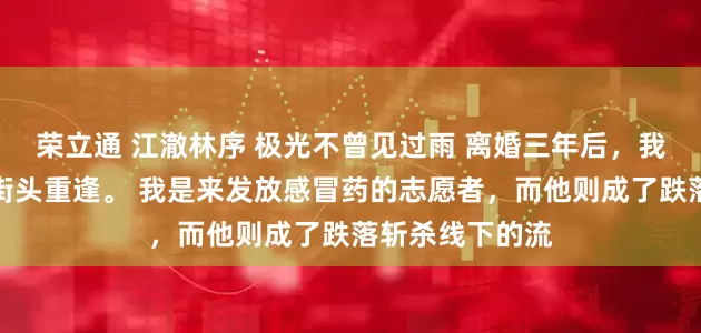 荣立通 江澈林序 极光不曾见过雨 离婚三年后，我和江澈在美国街头重逢。 我是来发放感冒药的志愿者，而他则成了跌落斩杀线下的流